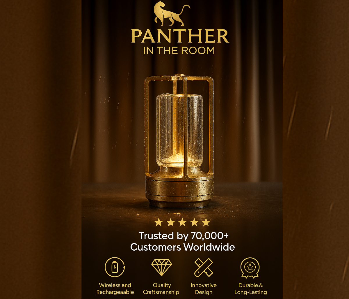 Crystal Panther Glow Lamp